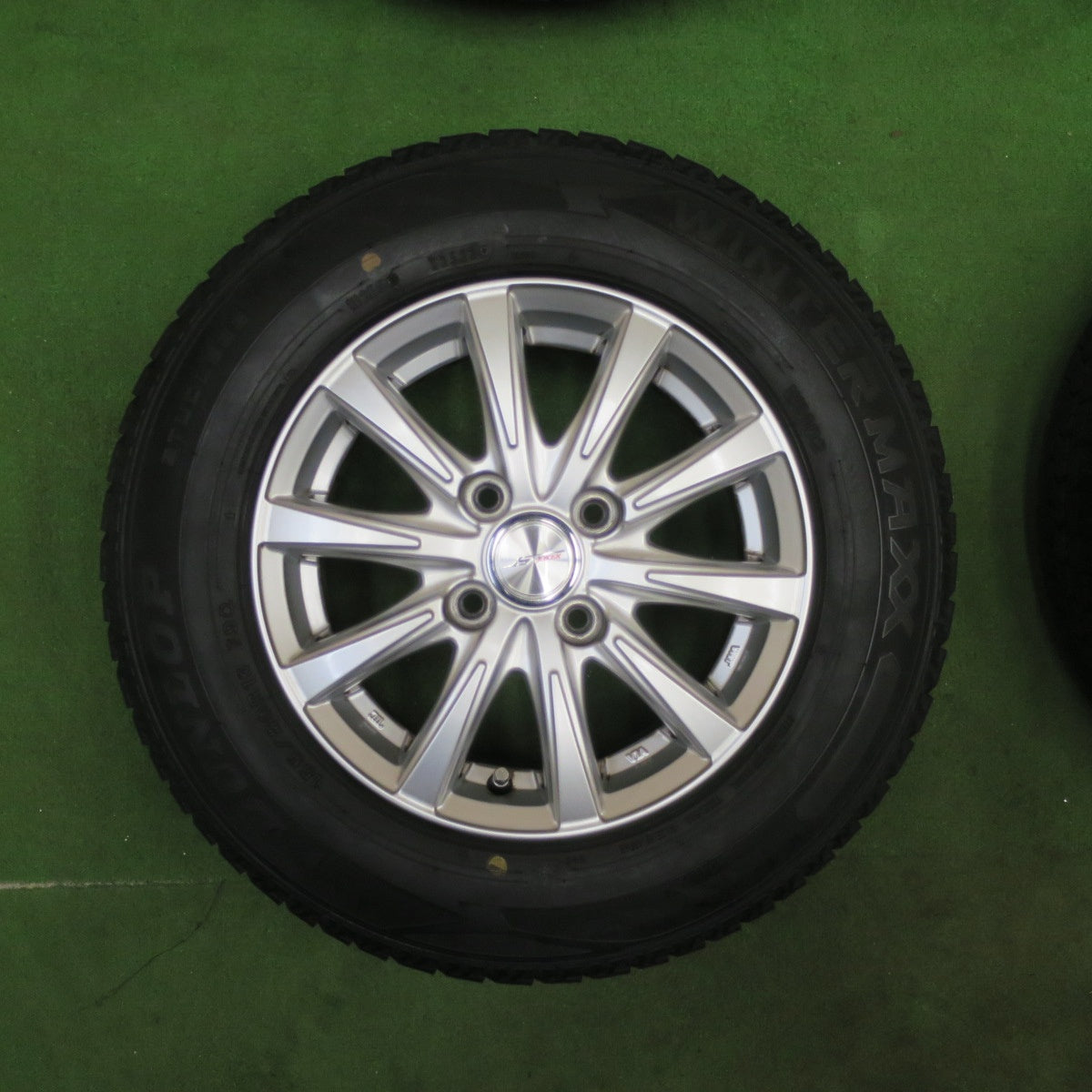 バリ溝！22年！キレイ！8.5分★スタッドレス 155/80R13 ダンロップ ウインターマックス WM02 JOKER ジョーカー 13インチ PCD100/4H★6040601TTス