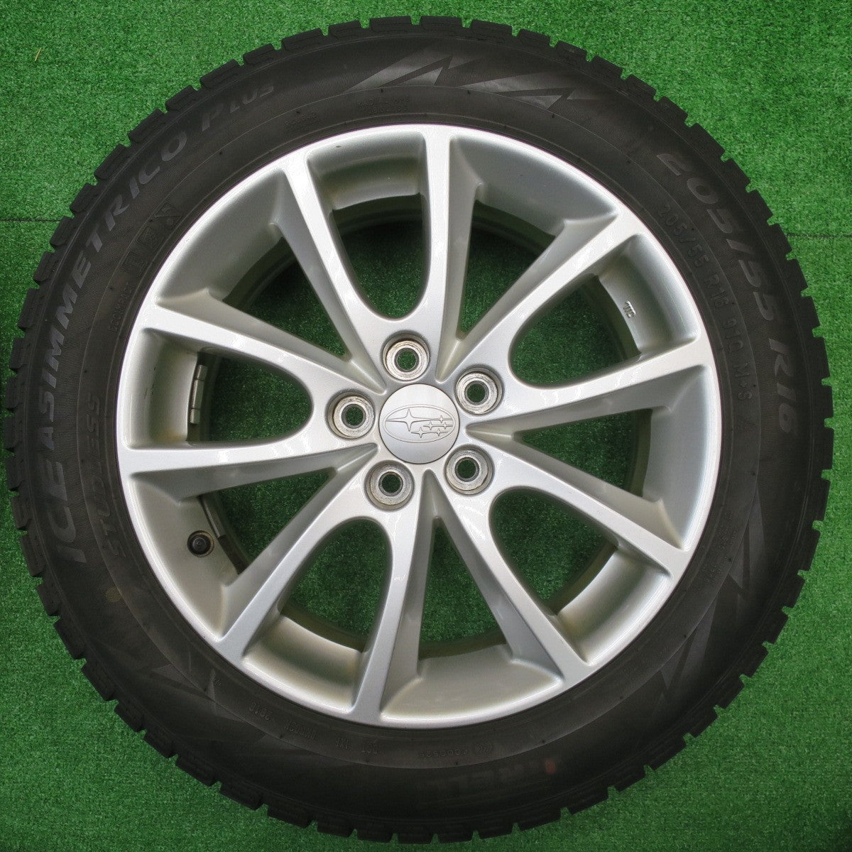 キレイ★スバル GP インプレッサ 純正 ENKEI 205/55R16 スタッドレス ピレリ アイスアシンメトリコ プラス エンケイ 16インチ PCD100/5H★5101502NJス