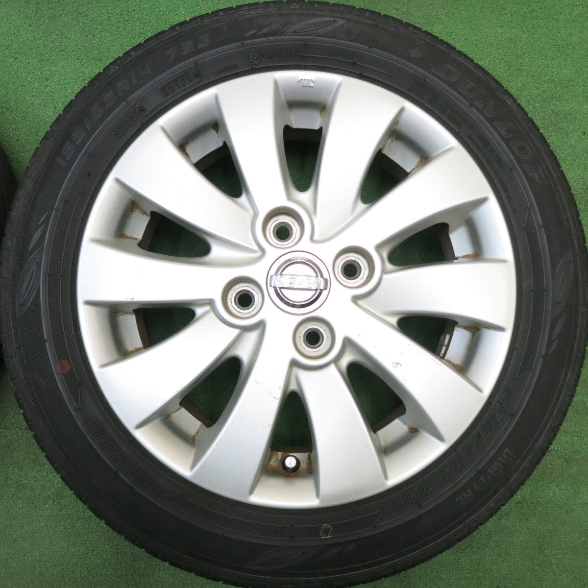 4本価格★日産 モコ スズキ MRワゴン 純正 155/65R14 ダンロップ EC202 14インチ PCD100/4H★6041208HAノ