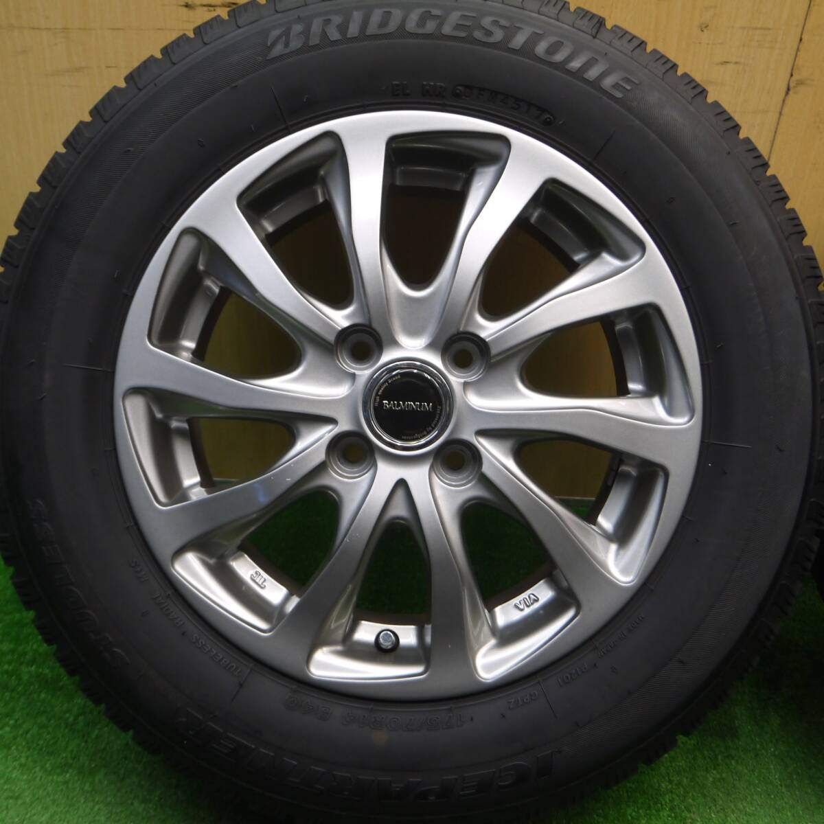 バリ溝！キレイ！9分★スタッドレス 175/70R14 ブリヂストン アイスパートナー BALMINUM バルミナ 14インチ PCD100/4H★5012005Hス