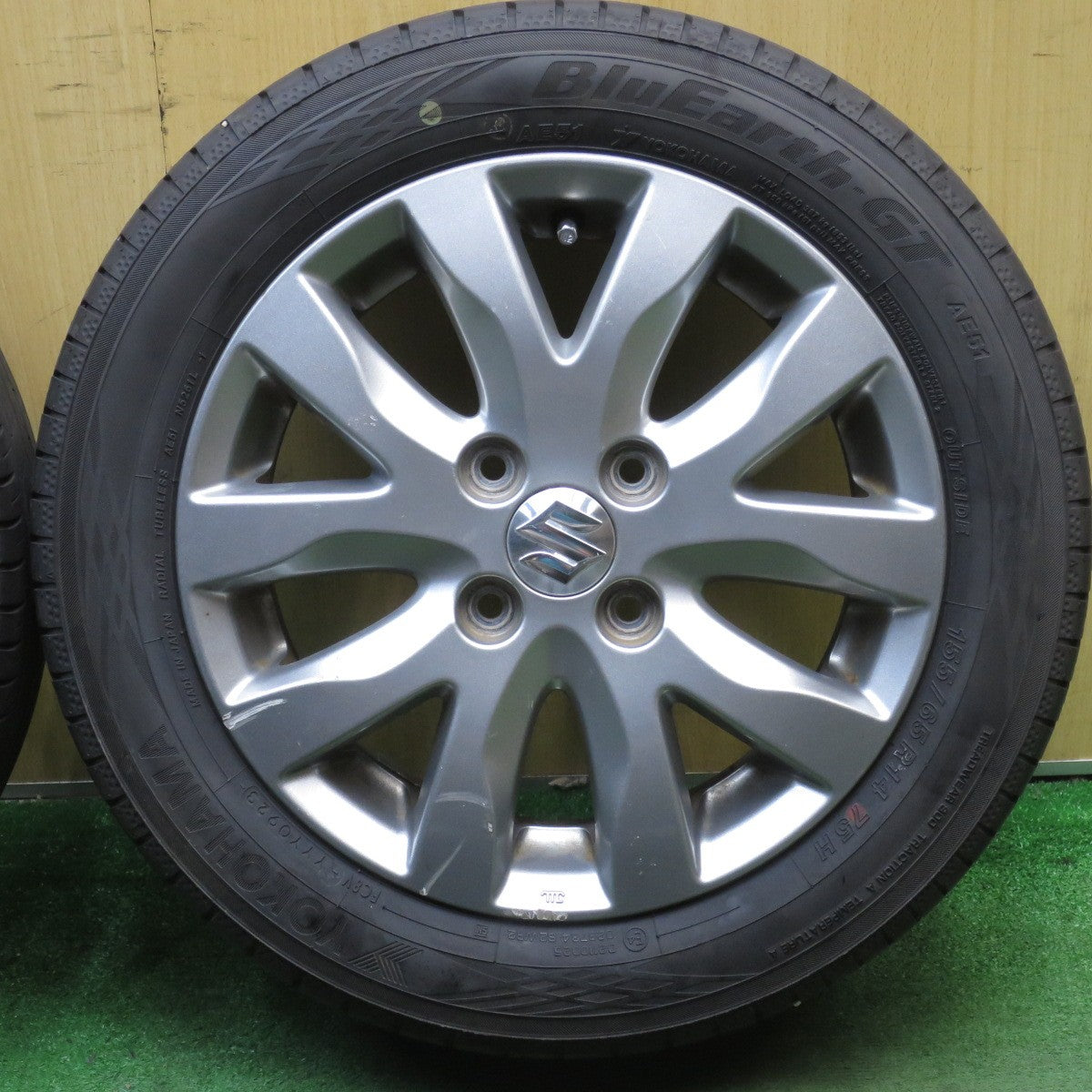 4本価格！23年★スズキ MH23S ワゴンR スティングレー 純正 155/65R14 ヨコハマ BluEarth-GT AE51 ブルーアース 14インチ PCD100/4H★5082902NJノ