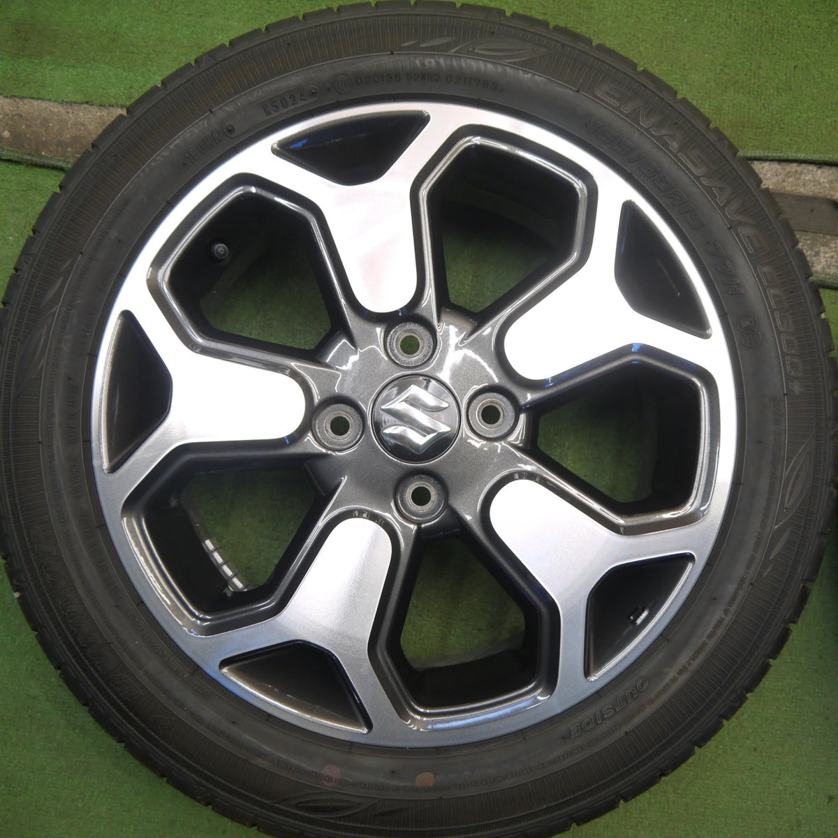 バリ溝！24年！キレイ！9.5分◎スズキ MR52S MR92S ハスラー Jスタイル 純正 165/60R15 ダンロップ エナセーブ EC300+ 15インチ PCD100/4H◎6082405Hノ