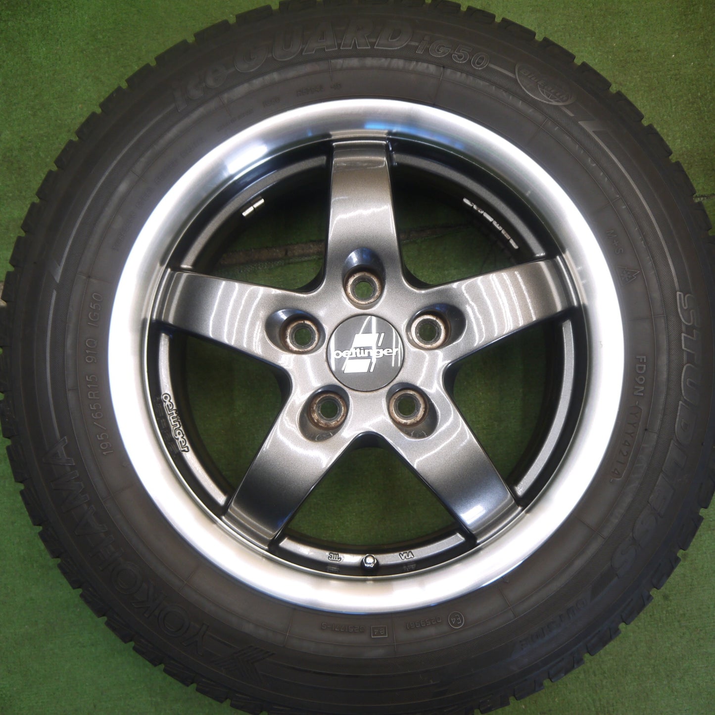 バリ溝！8.5分★ワーゲン アウディ 等 Oettinger TYPE RE2 195/65R15 スタッドレス ヨコハマ アイスガード iG50 エッティンガー 15インチ PCD112/5H★6052706Hス