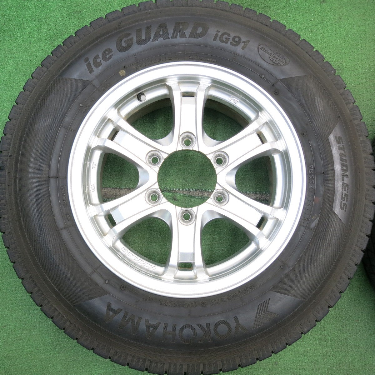 バリ溝！8.5分★KEELER 195/80R15 107/105L スタッドレス ヨコハマ アイスガード iG91 キーラー 15インチ PCD139.7/6H★5062206HAス