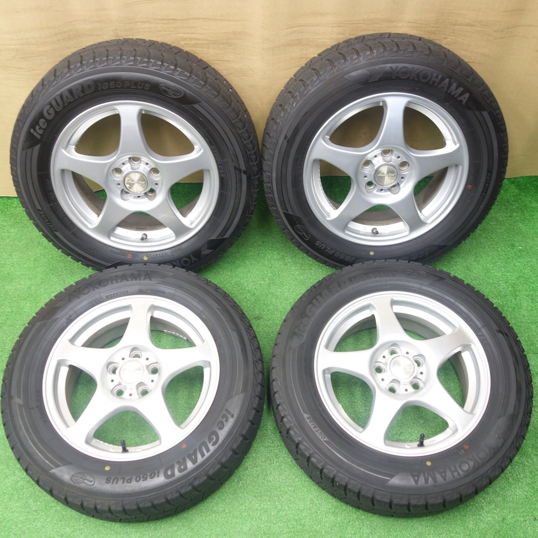 バリ溝！8.5分★プリウス 等 195/65R15 スタッドレス ヨコハマ アイスガード iG50 プラス kaito two カイト ツー ...