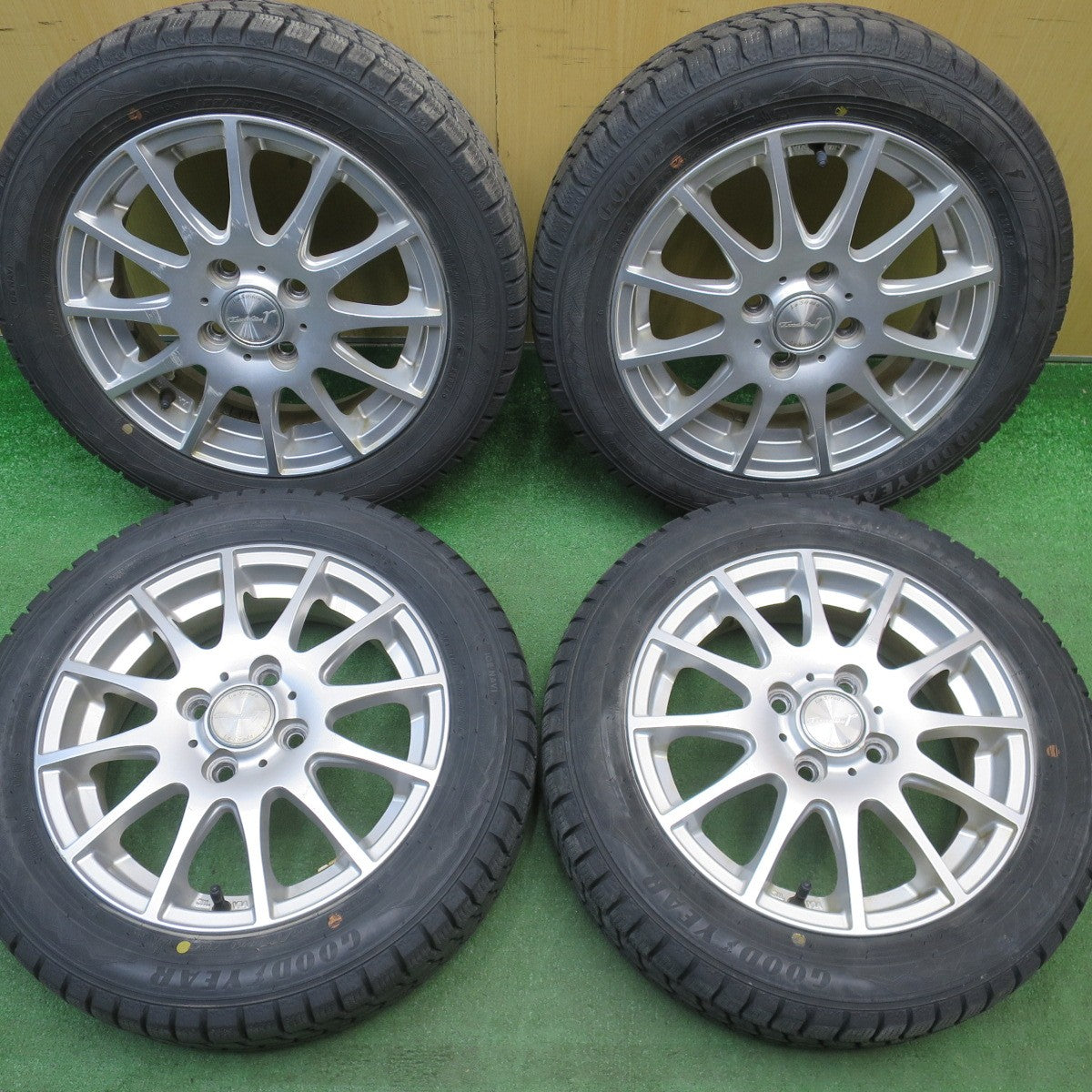 バリ溝！24年！9分★スタッドレス 155/65R14 グッドイヤー アイスナビ8 Tirado γ La-Strada ティラード ラストラーダ 14インチ PCD100/4H★6040903NJス
