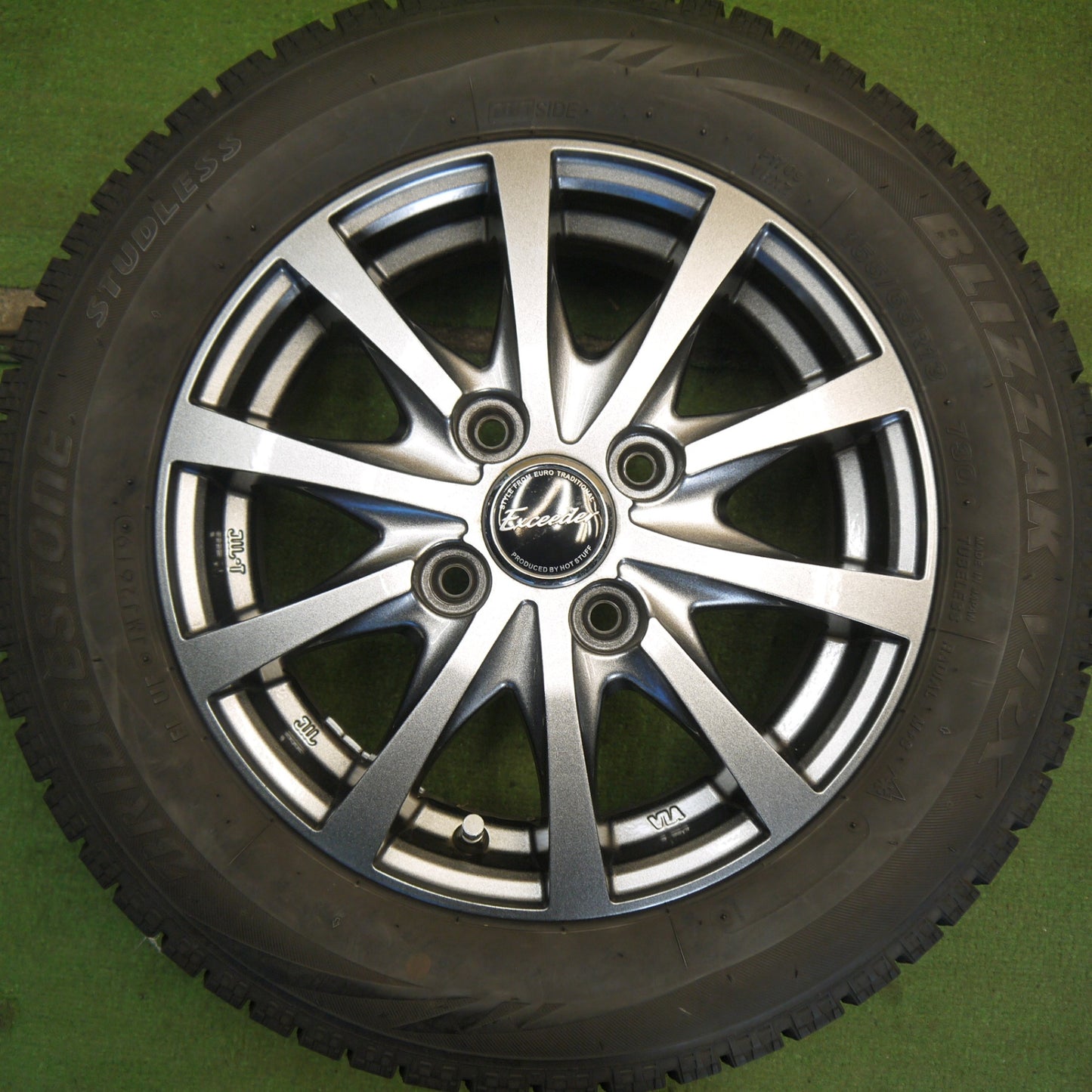 キレイ◎スタッドレス 155/65R13 ブリヂストン ブリザック VRX Exceeder エクシーダー 13インチ PCD100/4H◎6061605Hス