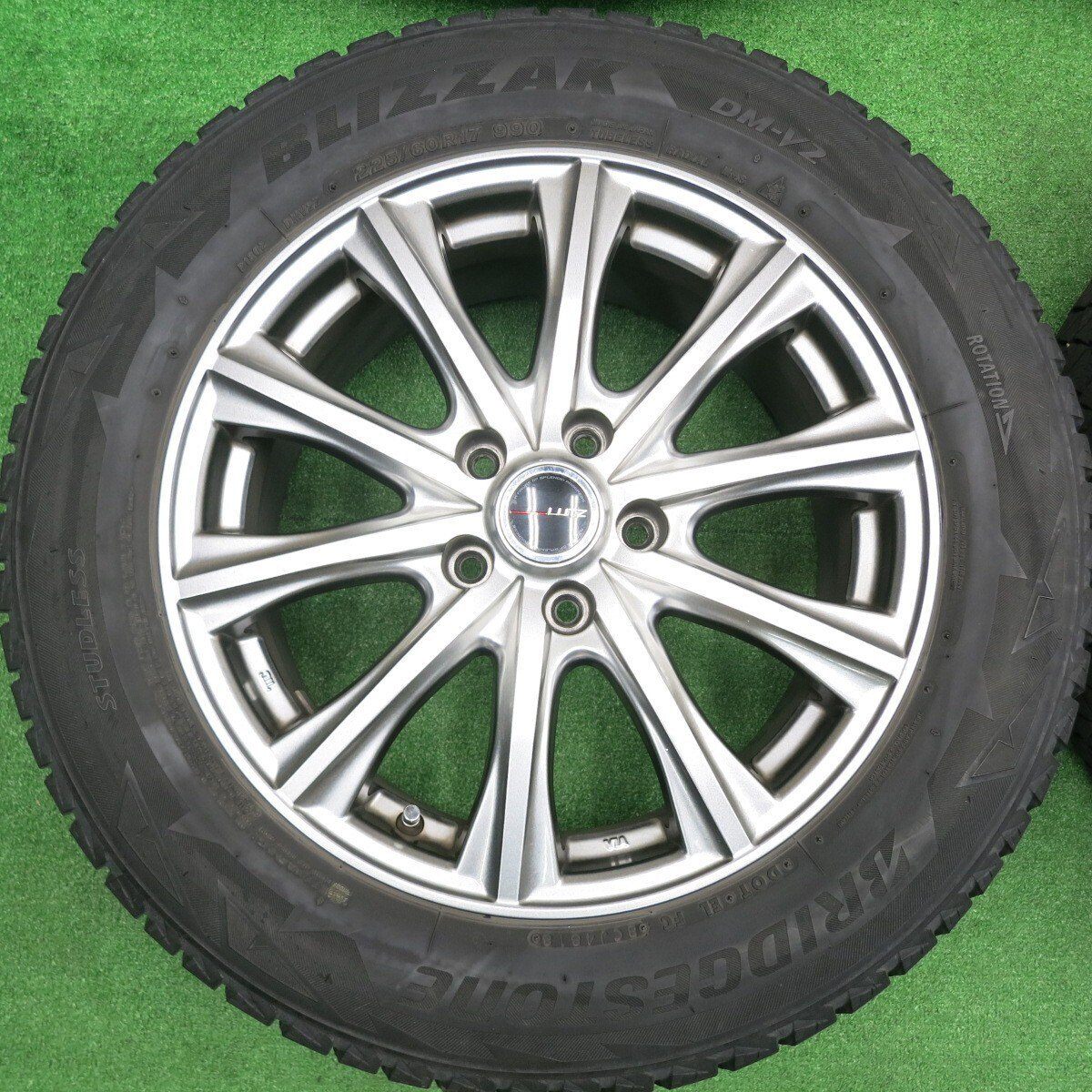 4本価格★スタッドレス 225/60R17 ブリヂストン ブリザック DM-V2 LUTZ 社外 アルミ 17インチ PCD114.3/5H★4100803HAス