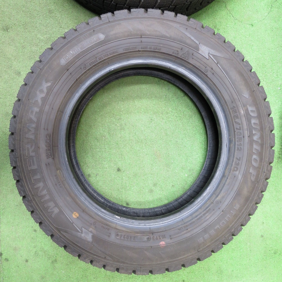 ほぼ未使用！24年★スタッドレス 155/70R12 ダンロップ ウインターマックス WM02 タイヤ 12インチ モコ ライフ プレオ アトレー ミラ 等★6042702NGスタ
