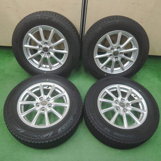 バリ溝 21年 キレイ 9.5分★プリウス等 195/65R15 スタッドレス ブリヂストン VRX3 ECO FORME PCD100/5H★4011911SYス
