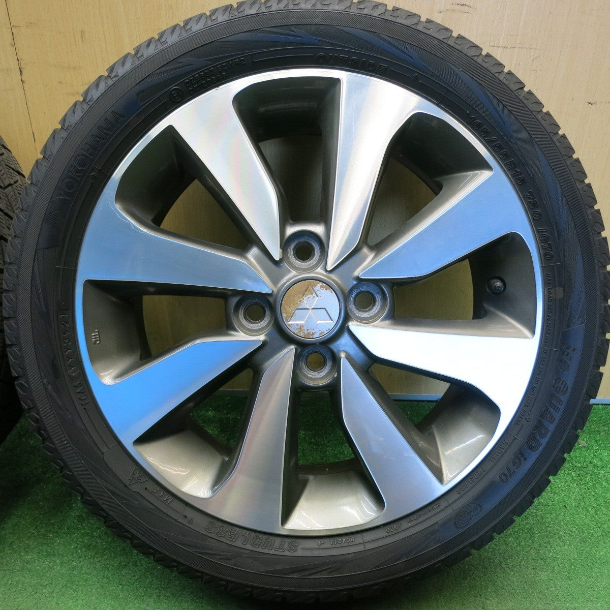 4本価格★三菱 ek スペース カスタム 純正 165/55R15 スタッドレス ヨコハマ アイスガード iG70 15インチ PCD100/4H★6051708HAス