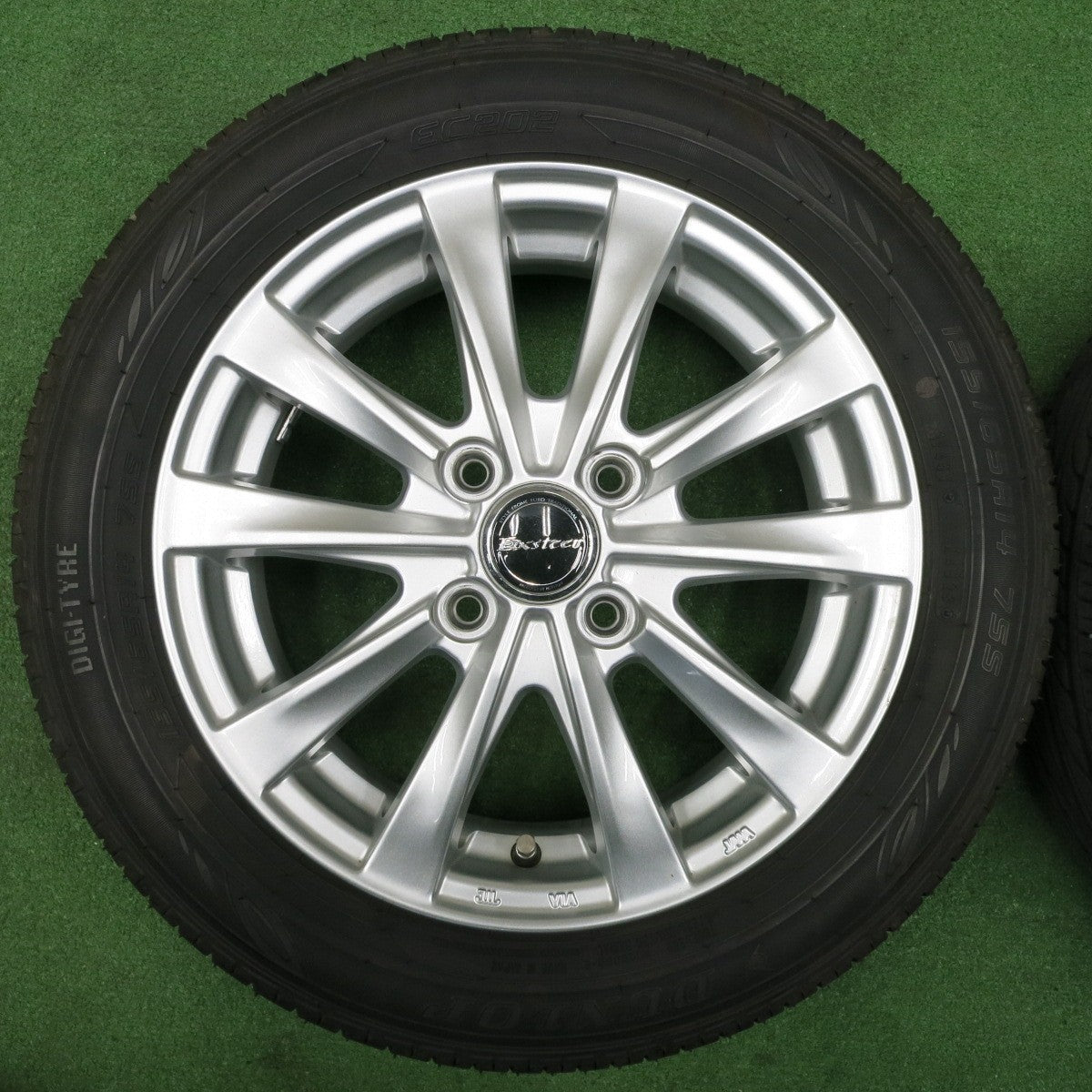 [送料無料] キレイ！23年★155/65R14 ダンロップ EC202 Exsteer エクスター 14インチ PCD100/4H★5010407NJノ