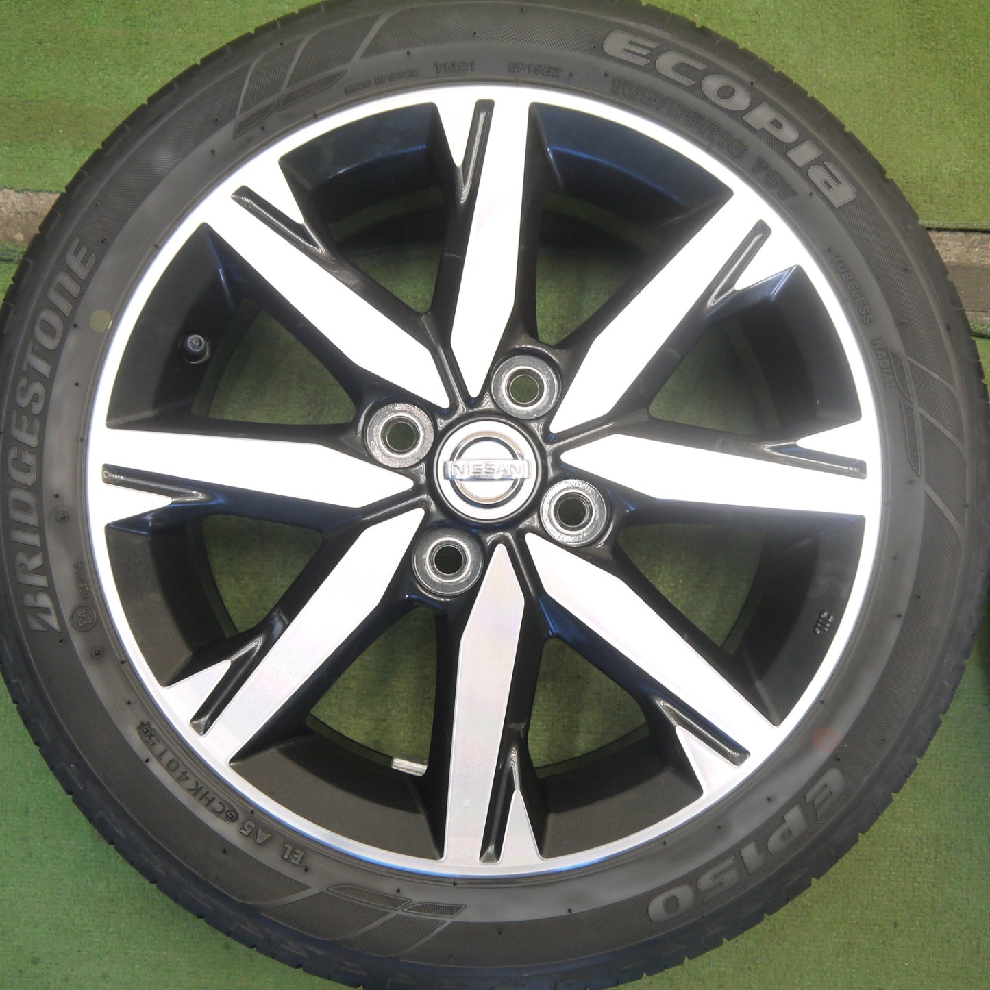 キレイ◎日産 B21A デイズ ルークス ハイウェイスター 純正 165/55R15 ブリヂストン エコピア EP150 15インチ PCD100/4H◎6073104Hノ