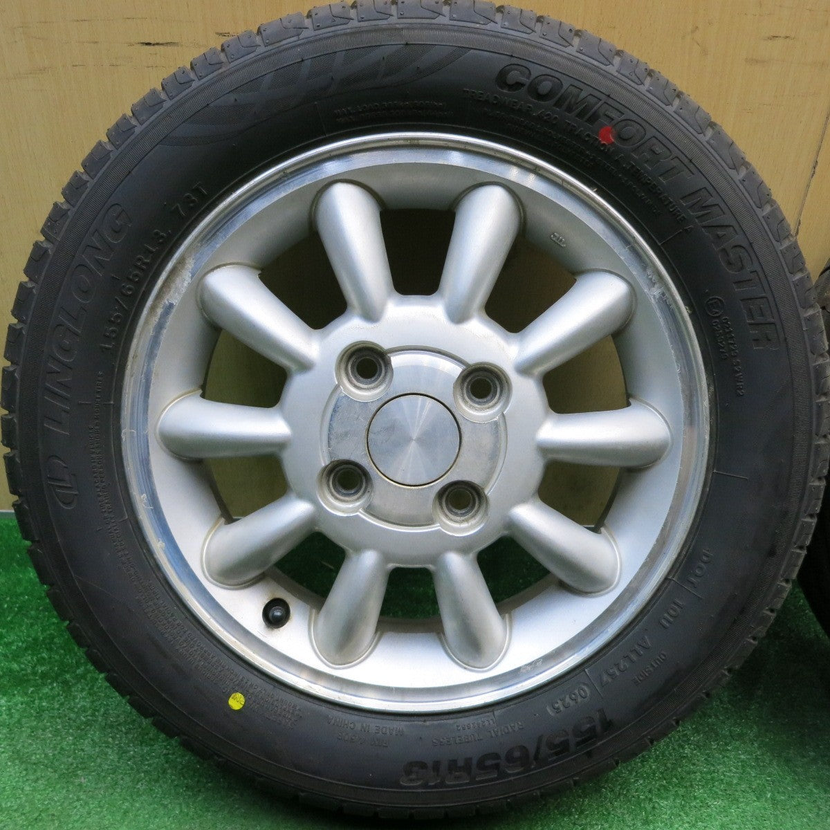 バリ溝！25年！9.5分★スズキ ラパン 純正 155/65R13 リンロン COMFORT MASTER コンフォートマスター 13インチ PCD100/4H★6022802HAノ