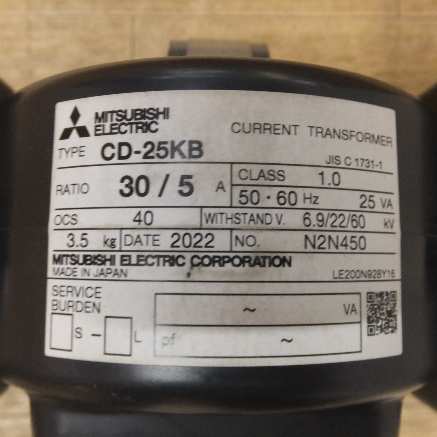 ●複数在庫有●[送料無料] 未使用★三菱電機 MITSUBISHI 計器用変成器 変流器 電力管理用計器 CD-25KB　RATIO 30/5A★