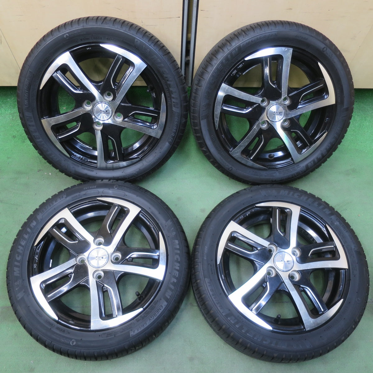 バリ溝！23年！9.5分以上★S/F STEINER SF-C 165/55R14 ミシュラン エナジーセイバー4 14インチ シュタイナー 軽サイズ PCD100/4H★6031604イノ
