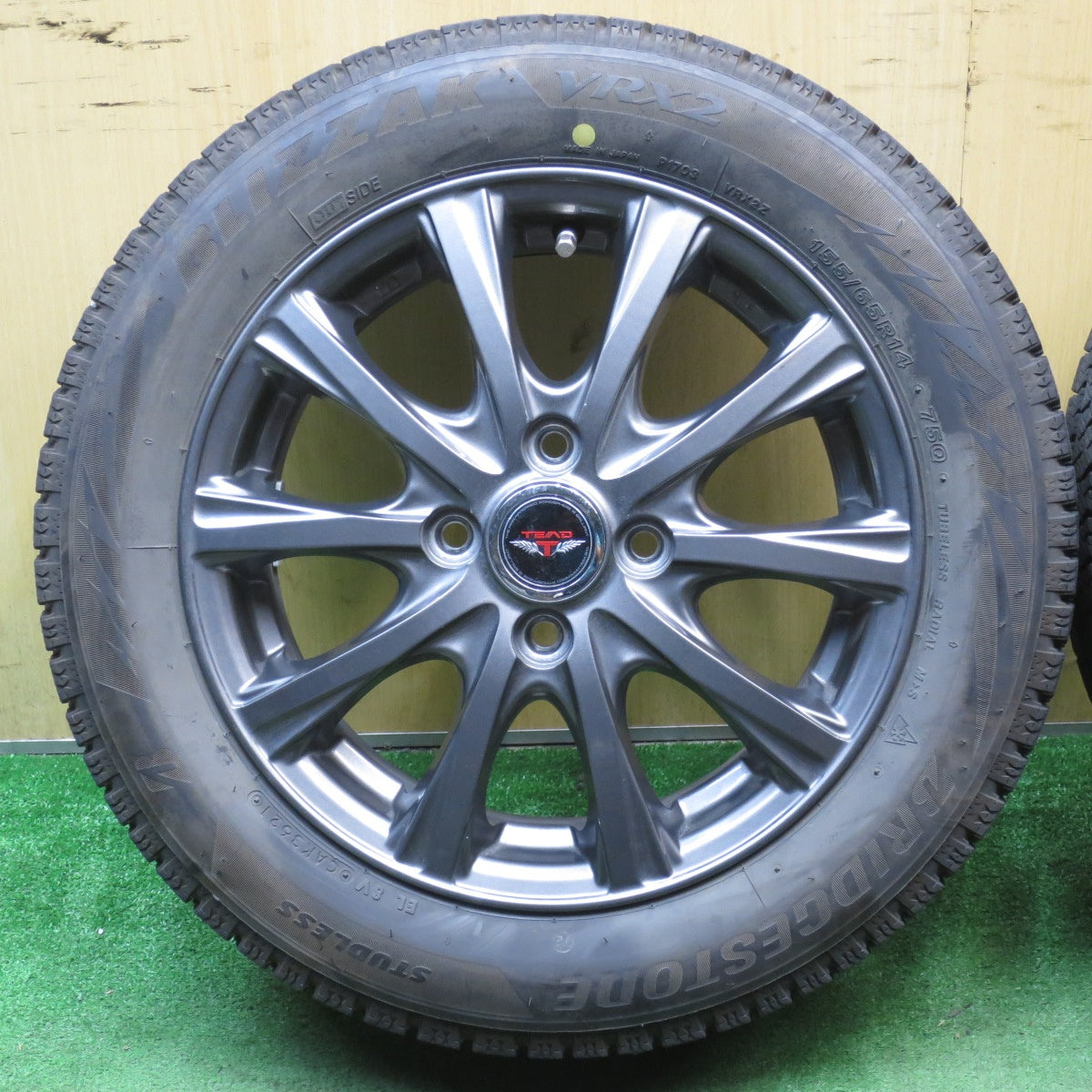 バリ溝！21年！キレイ！8.5分★スタッドレス 155/65R14 ブリヂストン ブリザック VRX2 TEAD テッド 14インチ PCD100/4H★5082203NJス