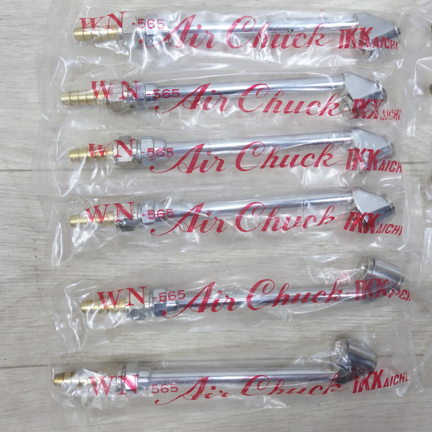 [送料無料] 未使用!◆IKK AICHI 乗用車 小型トラック用 タイヤ エアー チャック Air Chuck WN-565 12本セット / エアーゲージ 棒ゲージ 伊藤金属工業◆