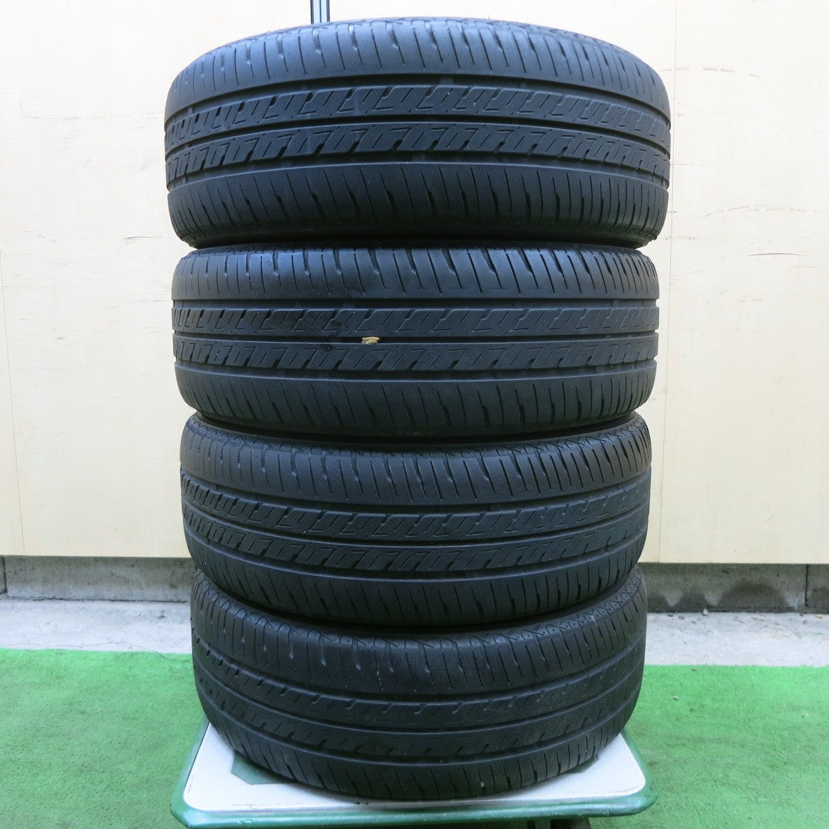キャップ＆トリムリング付き！キレイ★DAYTONA STYLE 165/55R14 セイバーリング SL201 デイトナ スタイル スチール 14インチ PCD100/4H★6012307ナノ