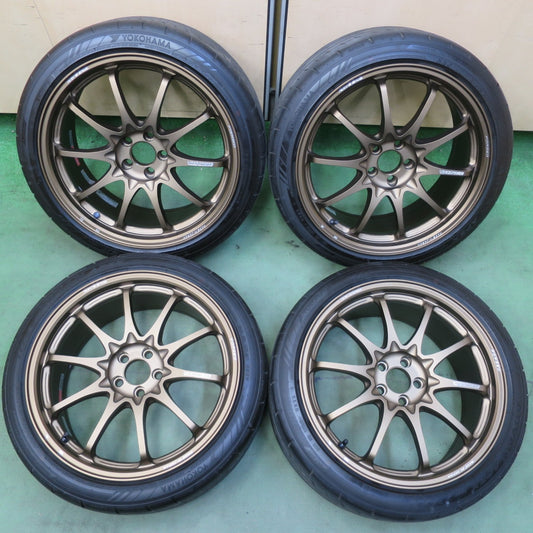 バリ溝！25年！キレイ！9.5分◎プリウス 86 BRZ 等 RAYS VOLK RACING CE28N-plus 鍛造 225/40R18 ヨコハマ アドバン APEX V601 レイズ 18インチ PCD100/5H◎6072803イノ