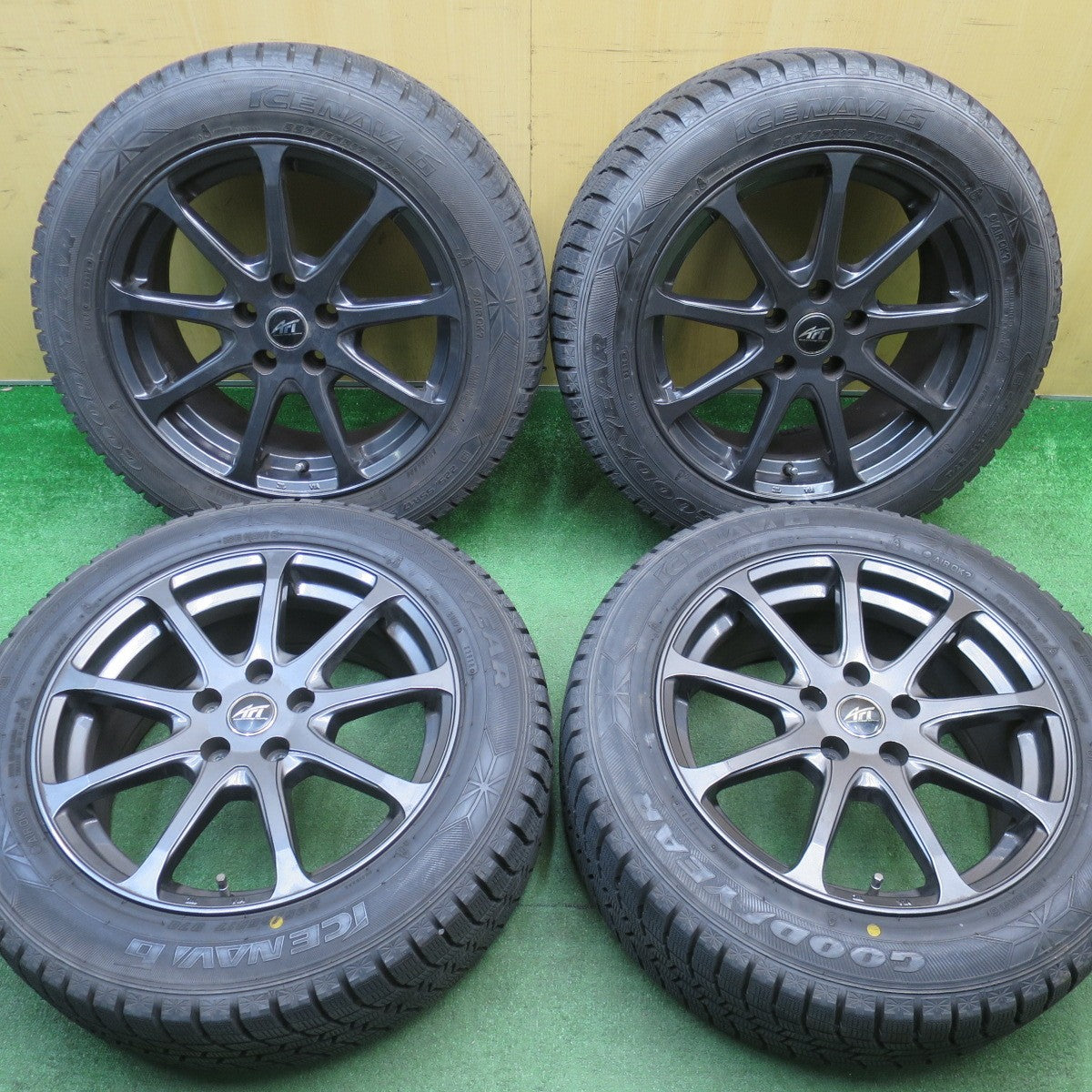バリ溝！9分★BMW MINI 等 AFT Bertzen 225/55R17 スタッドレス グッドイヤー アイスナビ6 ベルツェン 17インチ PCD112/5H★6020904NJス