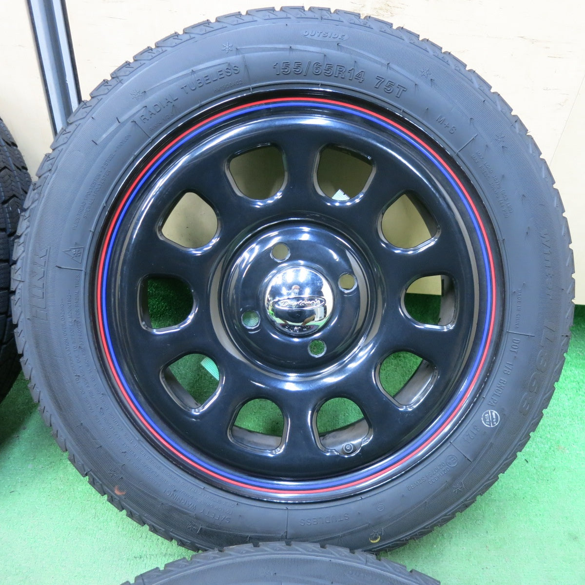バリ溝！24年！キレイ！ほぼ10分★DAYTONA スタッドレス 155/65R14 アイリンク ウインター IL868 デイトナ 14インチ PCD100/4H★5062604SYス