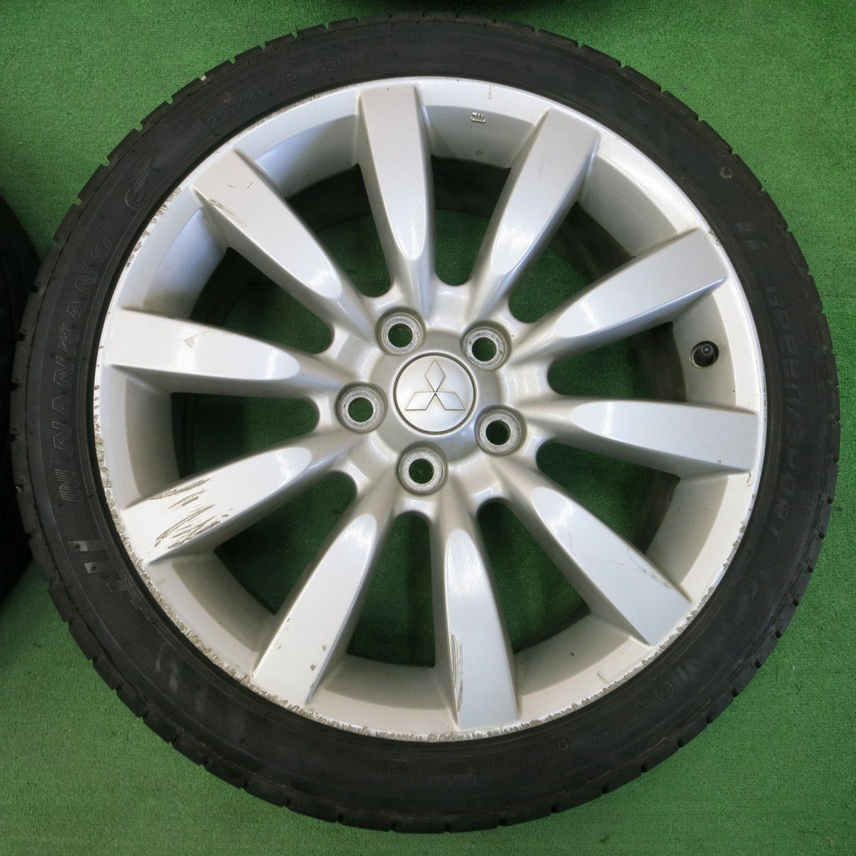*送料無料* バリ溝！22年！9.5分★三菱 ギャランフォルティス 純正 215/45R18 ナンカン GREEN/SPORT 18インチ PCD114.3/5H★4033009イノ