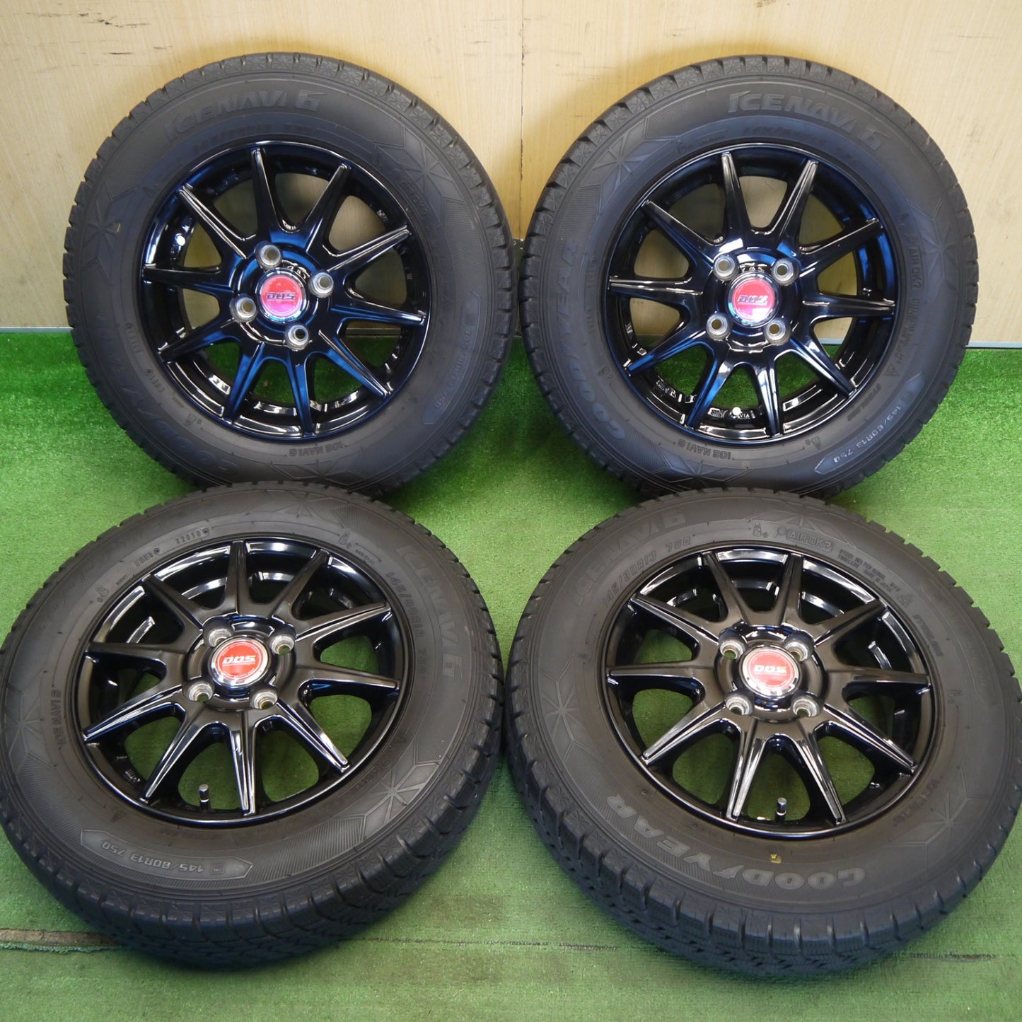 4本価格★スタッドレス 145/80R13 グッドイヤー アイスナビ6 D.O.S. DOS 13インチ PCD100/4H★6042001Hス