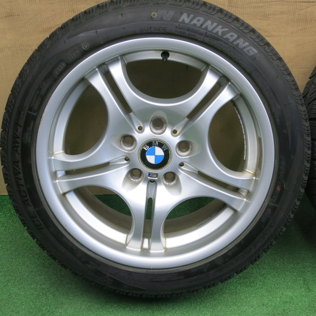 バリ溝！22年！9.5分★BMW 3シリーズ E46 Mスポーツ 純正 225/45R17 235/45R17 スタッドレス ナンカン アイス アクティバ AW-1 17インチ PCD120/5H★6021101NKス