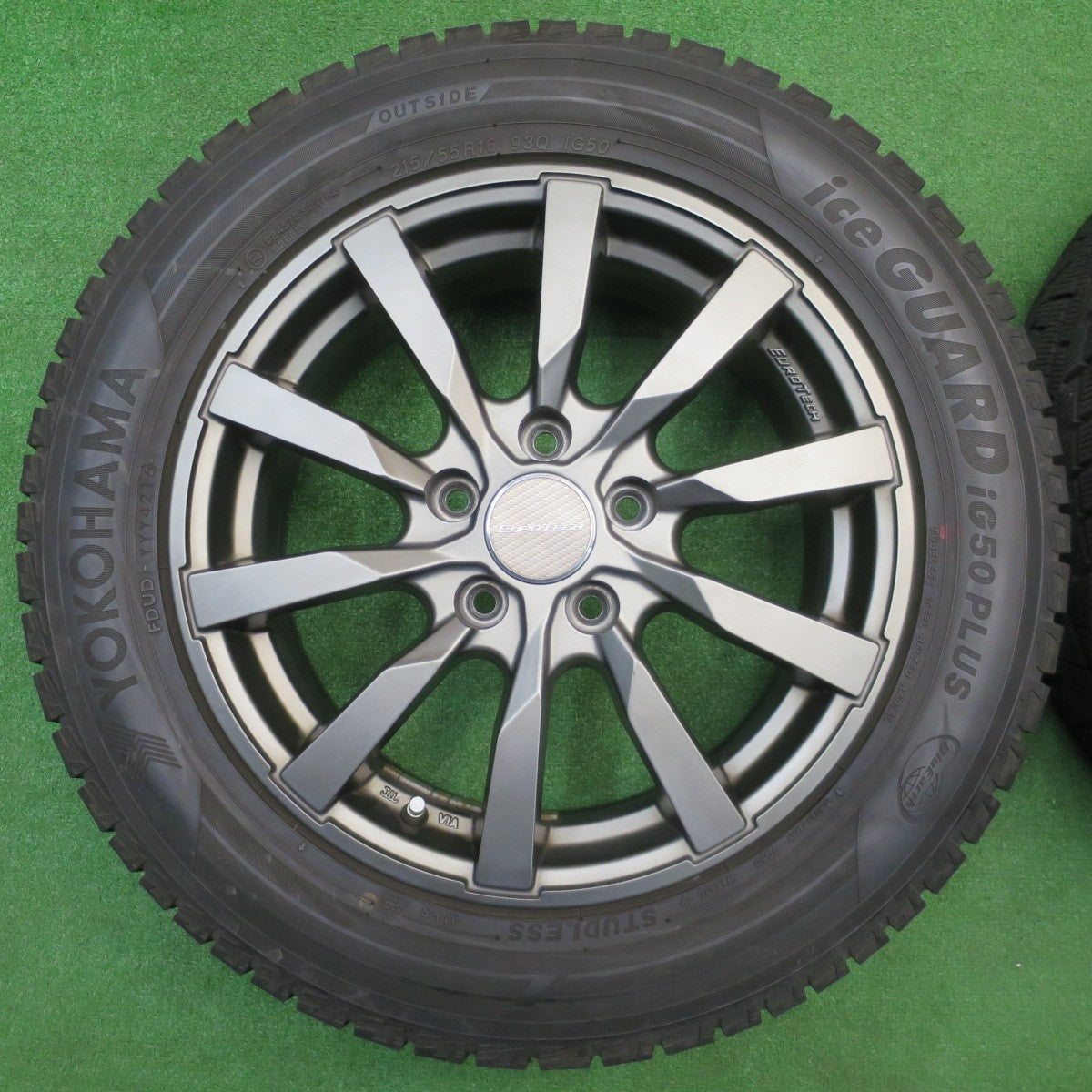 バリ溝！キレイ！9分★ワーゲン 等 EUROTECH GAYA10 215/55R16 スタッドレス ヨコハマ アイスガード iG50 プラス ユーロテック ガヤ10 16インチ PCD112/5H★5110907NJス