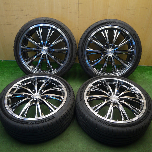バリ溝！25年！キレイ！9.5分以上★LEONIS RT 225/40R19 ミシュラン パイロットスポーツ5 レオニス 19インチ PCD114.3/5H★6031704Hノ