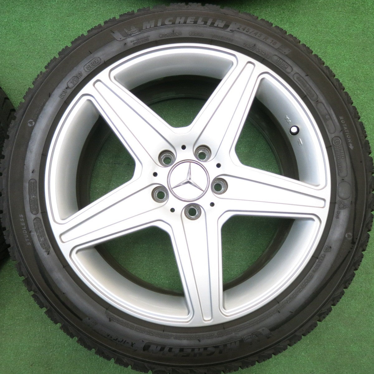 バリ溝！キレイ！9分★ベンツ 等 AGA Burg TARGA 245/45R18 スタッドレス ミシュラン X-ICE SNOW 18インチ ブルグ PCD112/5H★5121107HAス