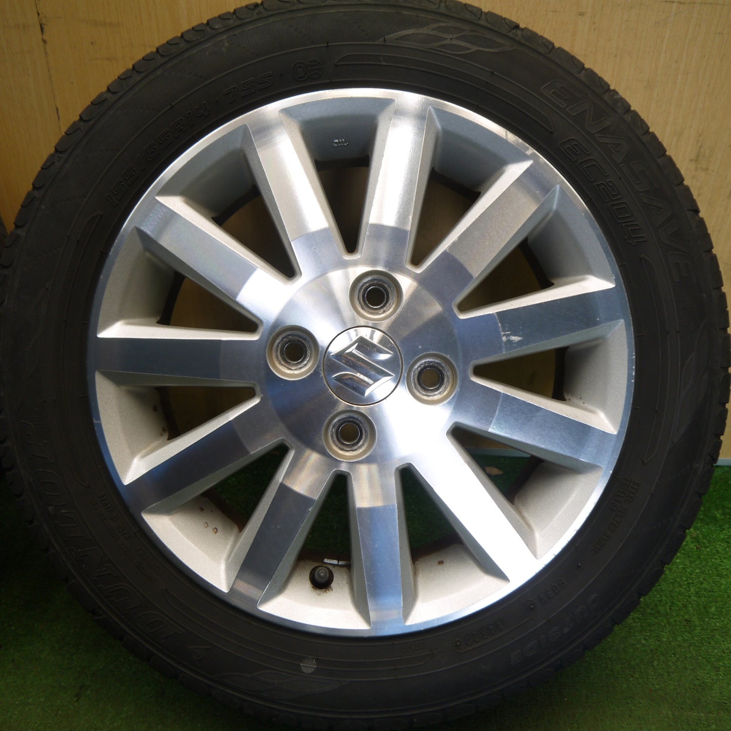4本価格◎スズキ ワゴンR 純正 155/65R14 ダンロップ エナセーブ EC204 14インチ PCD100/4H◎6061508Hノ
