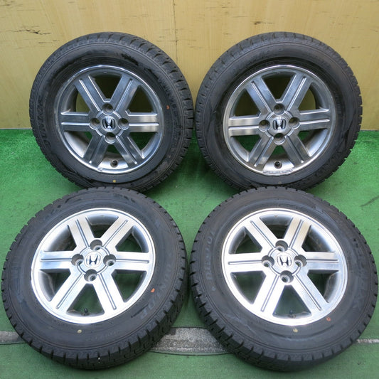 バリ溝！24年！9.5分以上★ホンダ モビリオ 純正 185/65R14 スタッドレス ダンロップ ウインターマックス WM02 14インチ PCD100/4H★5083002HAス