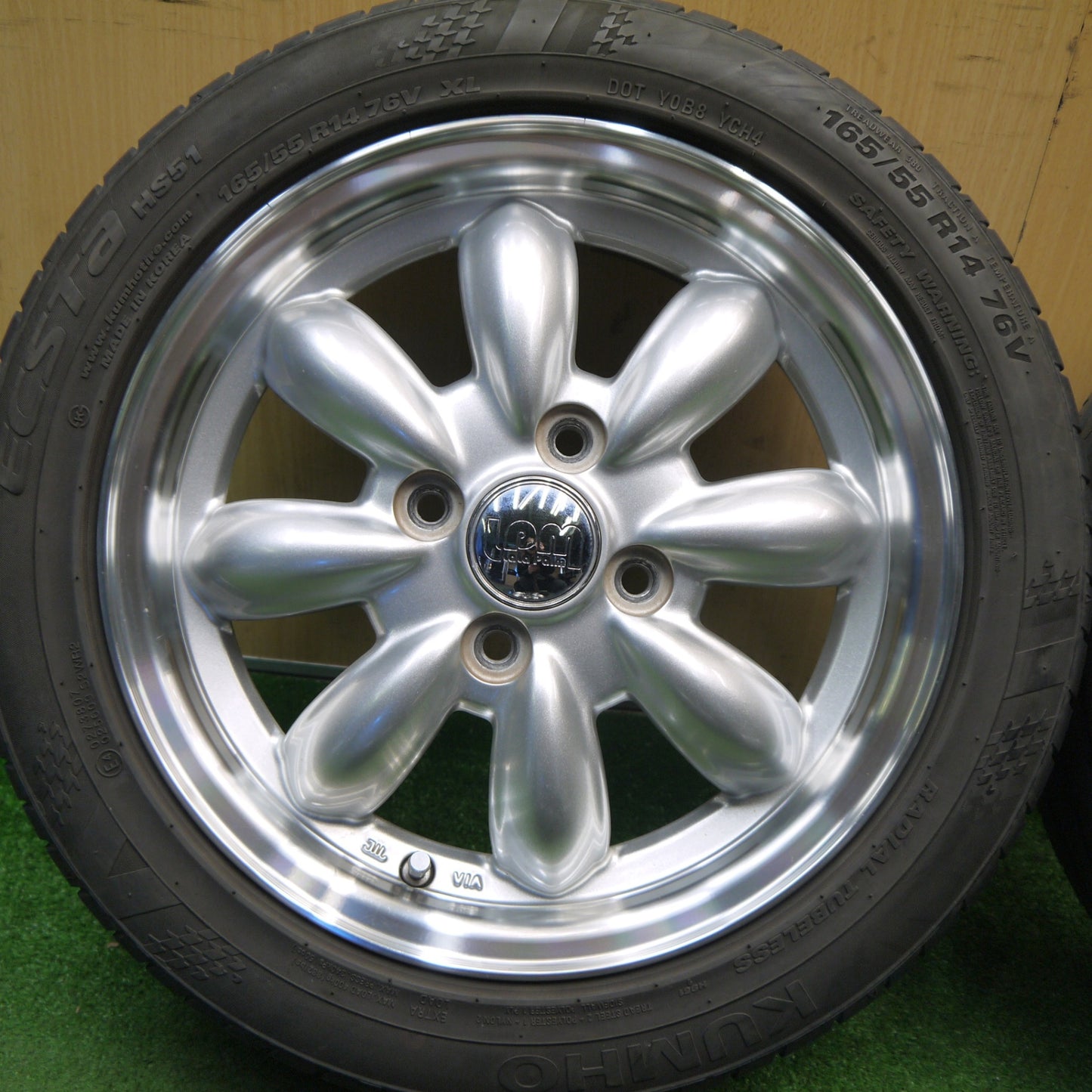 キレイ★165/55R14 クムホ ECSTA HS51 LaLa Palm ララパーム 14インチ エクスタ PCD100/4H★6021003Hノ