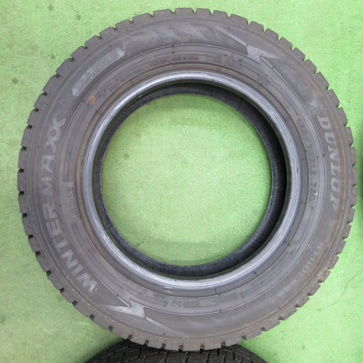 ほぼ未使用！24年★スタッドレス 155/70R12 ダンロップ ウインターマックス WM02 タイヤ 12インチ モコ ライフ プレオ アトレー ミラ 等★6042702NGスタ