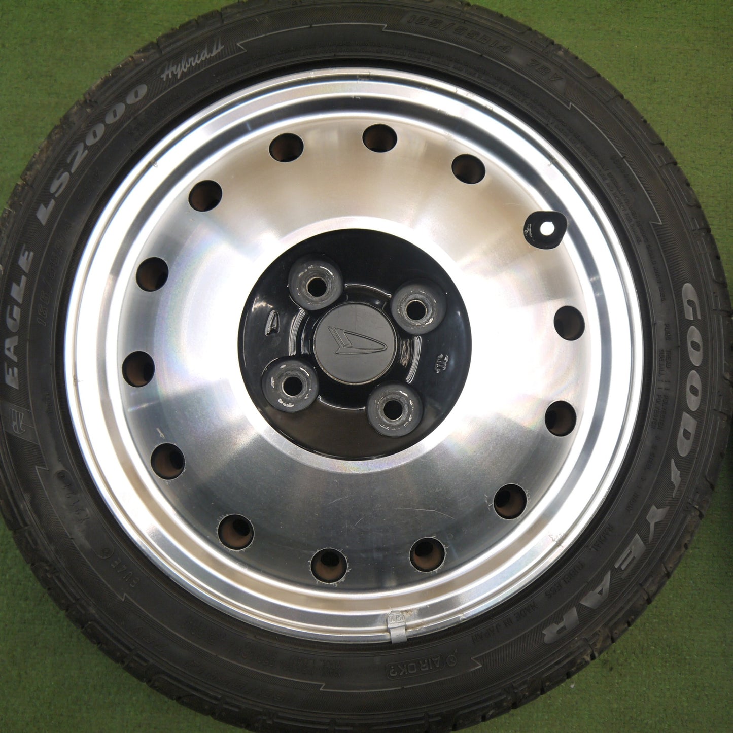 バリ溝！21年！9.5分★ダイハツ L750S ネイキッド 純正 165/55R14 グッドイヤー イーグル LS2000 hybrid2 14インチ PCD100/4H★5080103Hノ