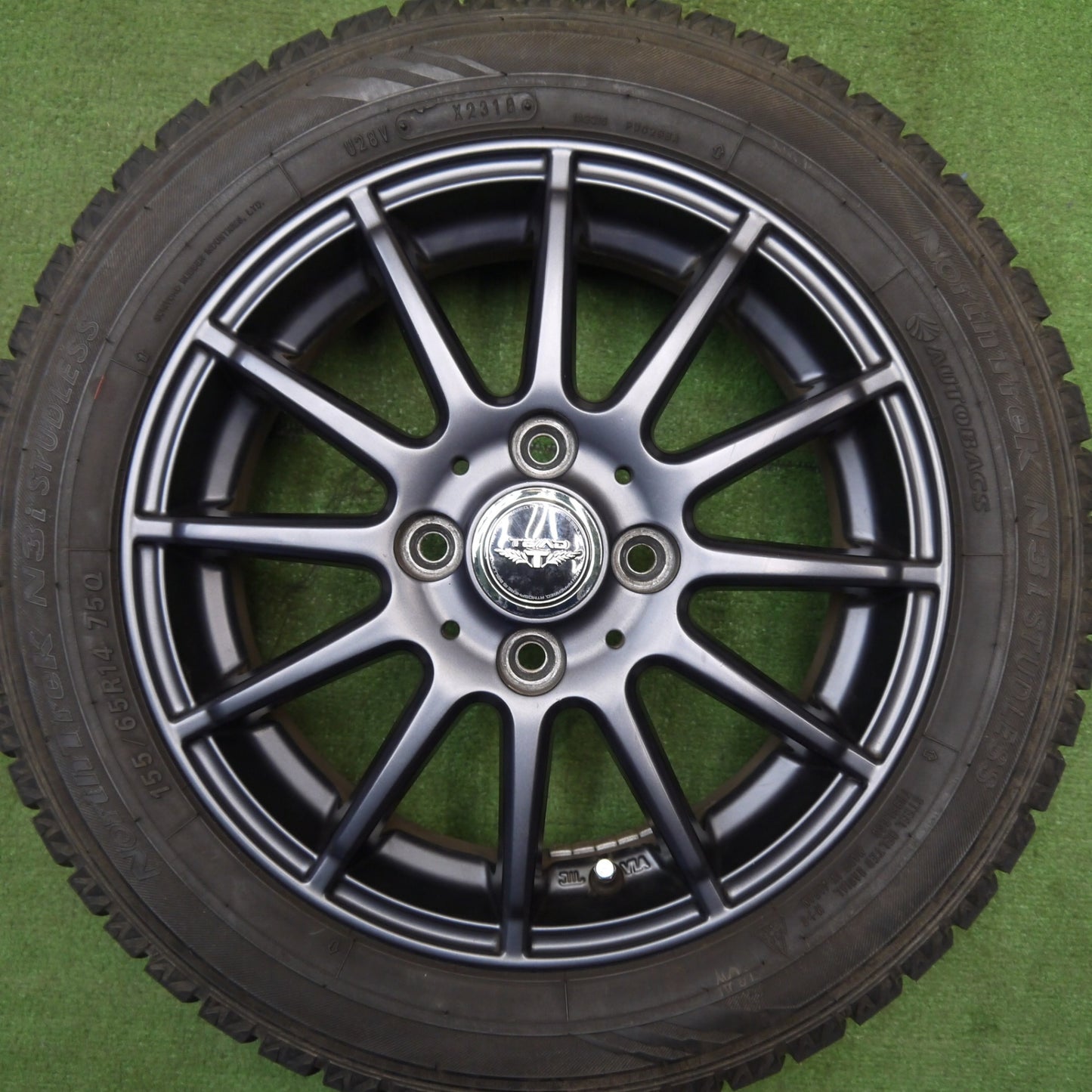 バリ溝！キレイ！9.5分以上★スタッドレス 155/65R14 オートバックス ノーストレック N3i TEAD テッド 14インチ PCD100/4H★5043003Hス