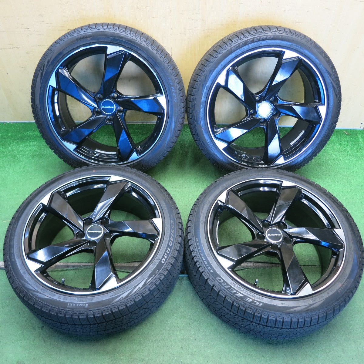 ほぼ未使用！24年！キレイ◎アウディ 等 EUROAXIS CROSS Edge 255/40R20 スタッドレス ピレリ アイスゼロ アシンメトリコ ユーロアクシス クロスエッジ 20インチ PCD112/5H◎6081404HAス