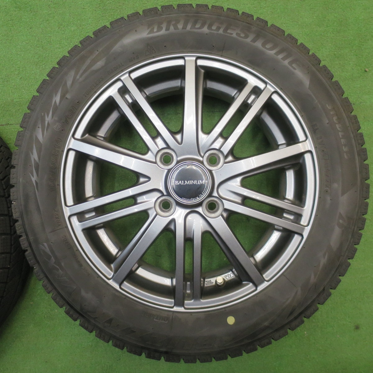 バリ溝！22年！キレイ！8.5分★スタッドレス 155/65R14 ブリヂストン ブリザック VRX2 BALMINUM BR10 バルミナ 14インチ PCD100/4H★6033102NJス