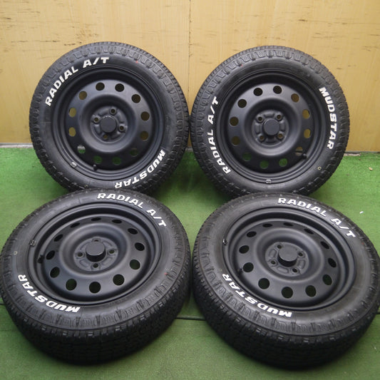 *送料無料* バリ溝！21年！キレイ！9分★175/65R15 マッドスター ラジアル A/T ホワイトレター TOPY スチール ホイール 15インチ PCD100/4H★4061704Hノ