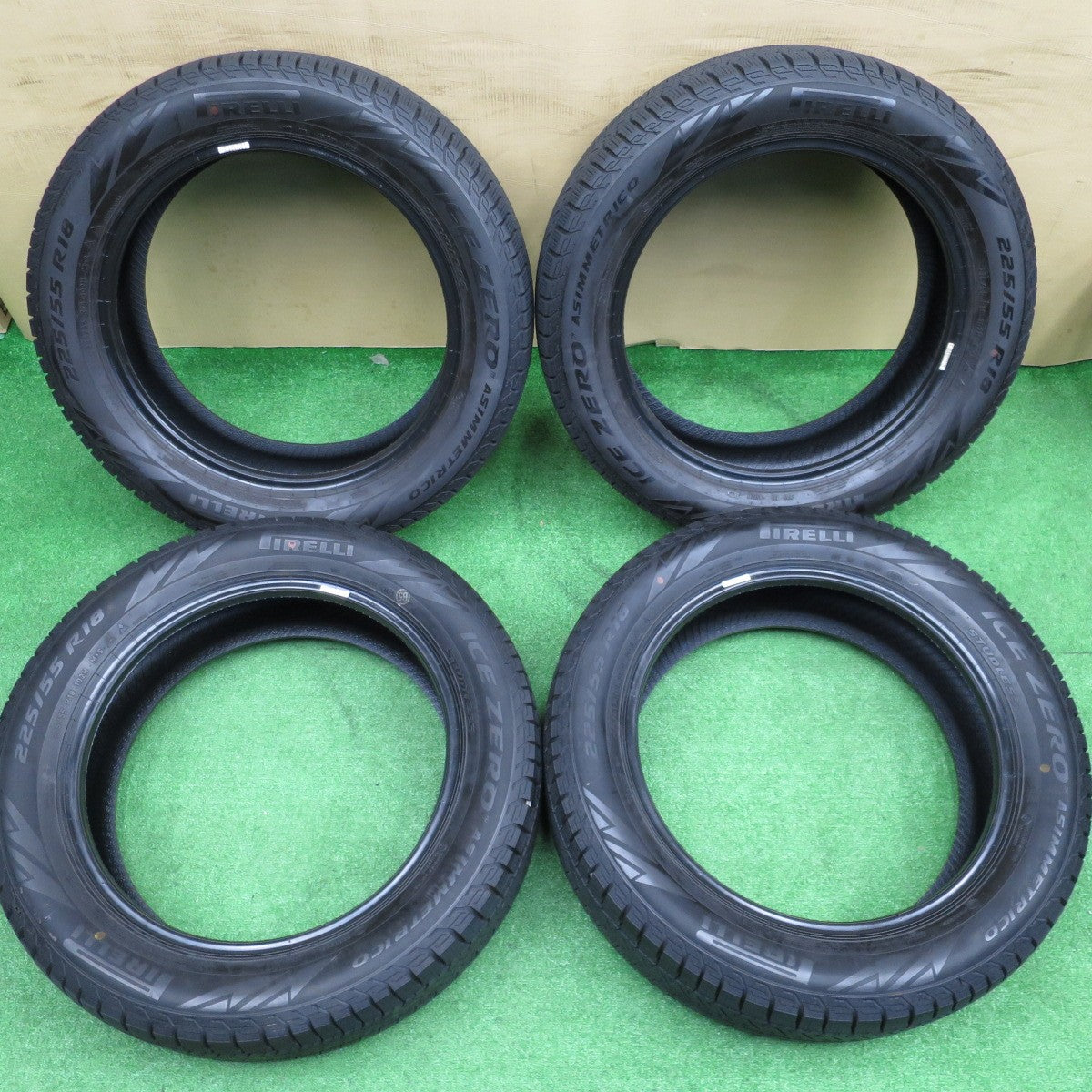 バリ溝！23年！ほぼ10分★スタッドレス 225/55R18 ピレリ アイスゼロ アシンメトリコ タイヤ 18インチ デリカ D:5 ZR-V エルグランド 等★6010503NKスタ