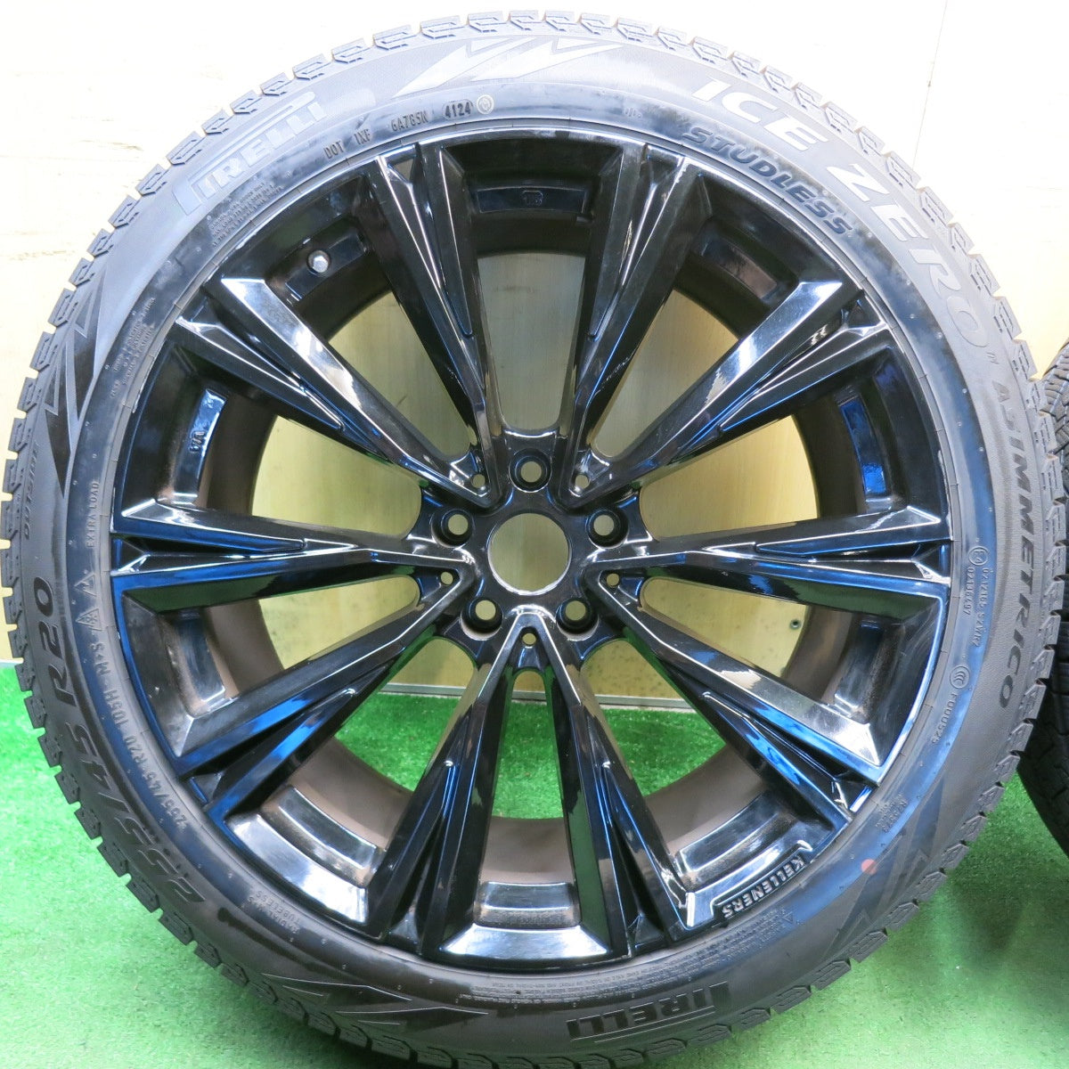 バリ溝！24年！9.5分◎BMW 等 KELLENERS 255/45R20 スタッドレス ピレリ アイスゼロ アシンメトリコ ケレナーズ 20インチ PCD112/5H◎6090307HAス