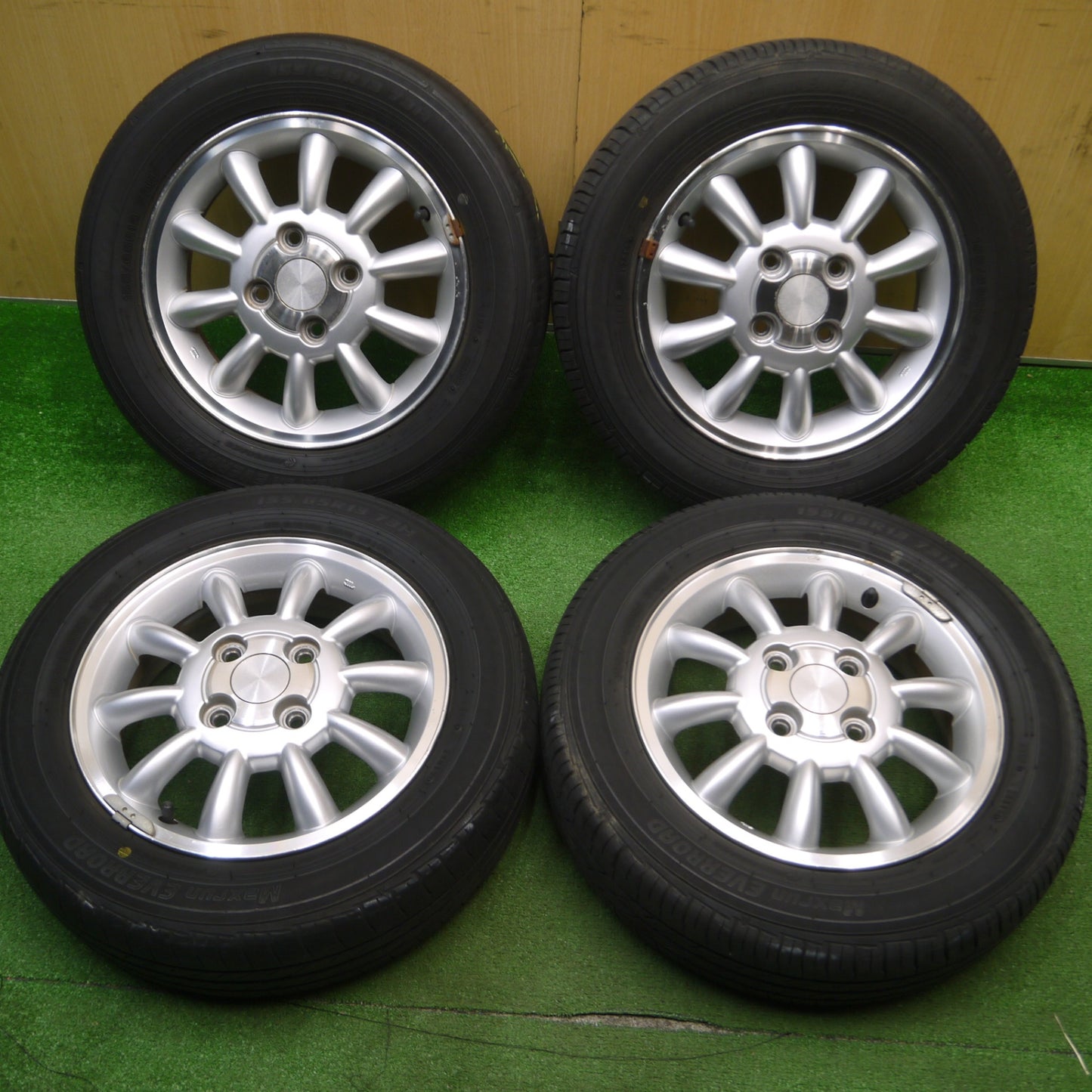 [送料無料] 4本価格★スズキ ラパン 純正 155/65R13 オートバックス Maxrun EVERROAD 13インチ PCD100/4H★5011402Hノ