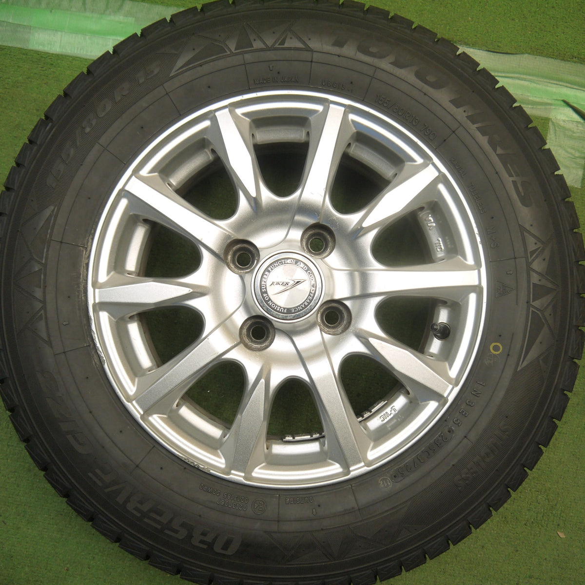 バリ溝！25年！9.5分以上◎スタッドレス 155/80R13 トーヨー オブザーブ GIZ3 JOKER ジョーカー 13インチ PCD100/4H◎6092901Hス