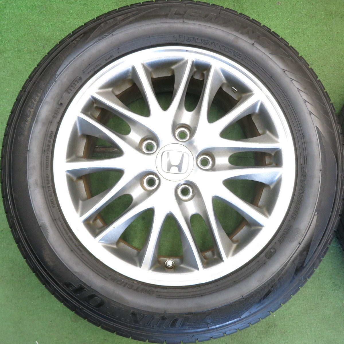 バリ溝！22年！9.5分★ホンダ RB オデッセイ 純正 215/60R16 ダンロップ LE MANS V ルマン5 16インチ PCD114.3/5H★6051404HAノ