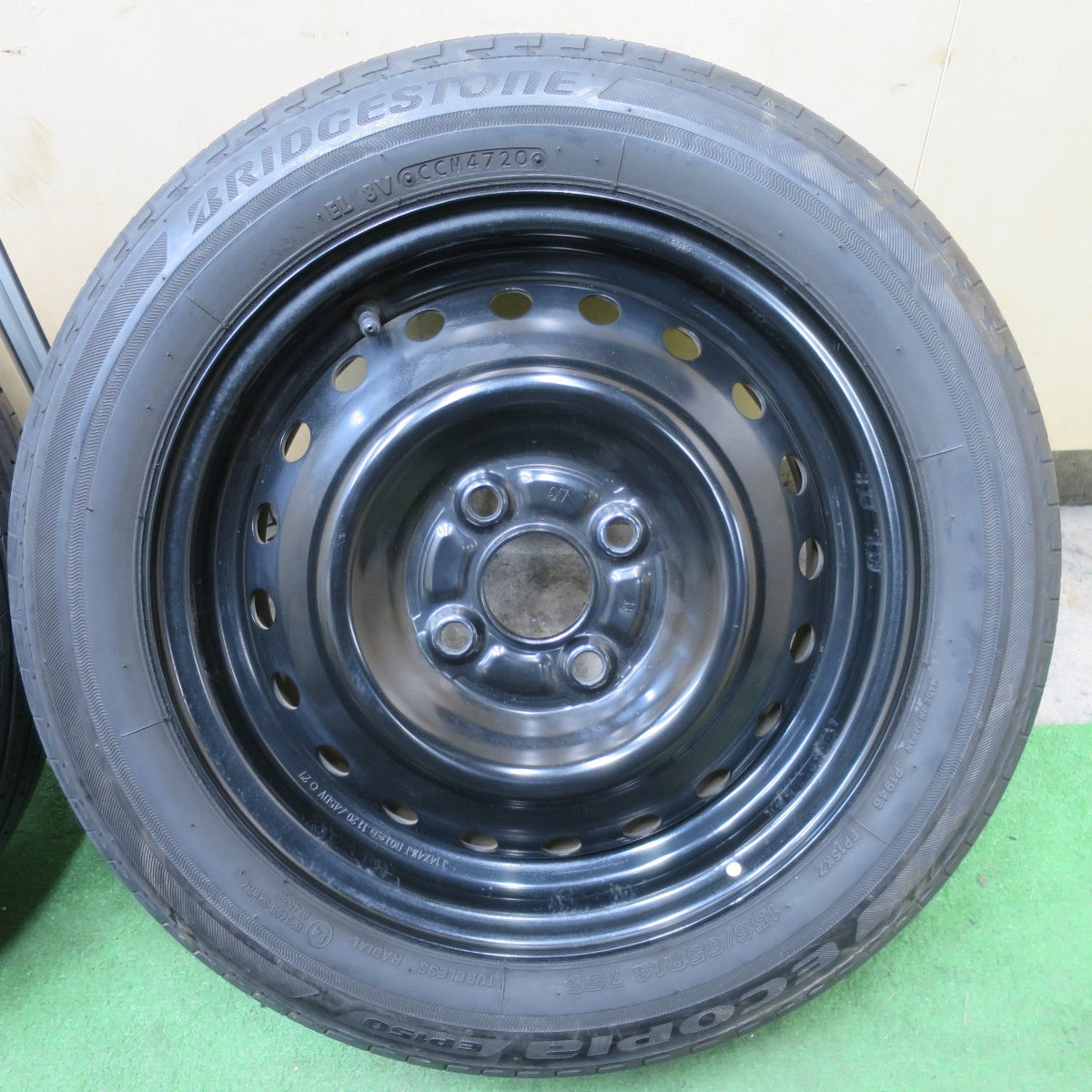 キレイ★155/65R14 ブリヂストン エコピア EP150 スチール ホイール 14インチ PCD100/4H★6020301ナノ