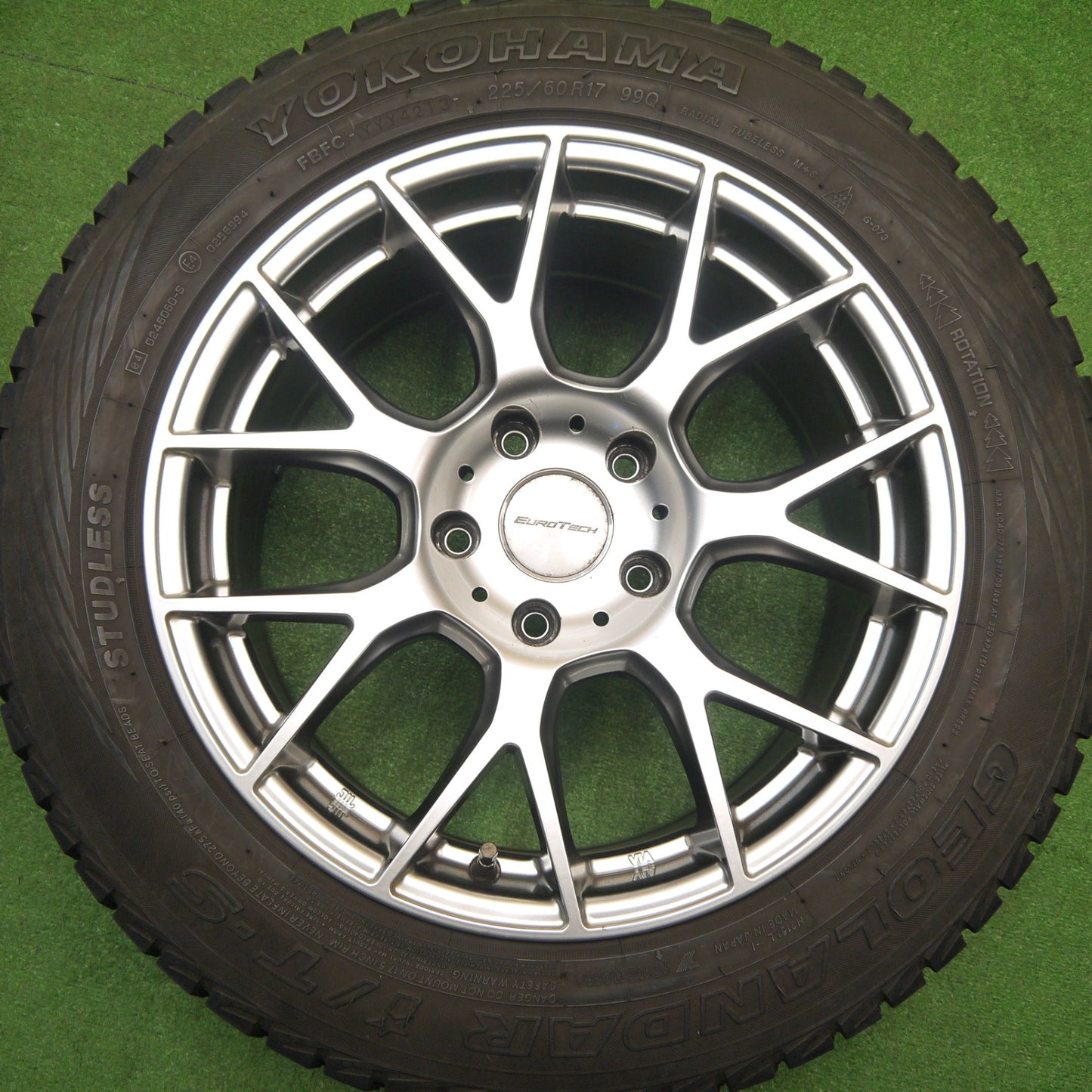 キレイ★BMW 等 EUROTECH STAGE B7RF 225/60R17 スタッドレス ヨコハマ ジオランダー i/T-S ユーロテック ステージ 17インチ PCD120/5H★5111102Hス