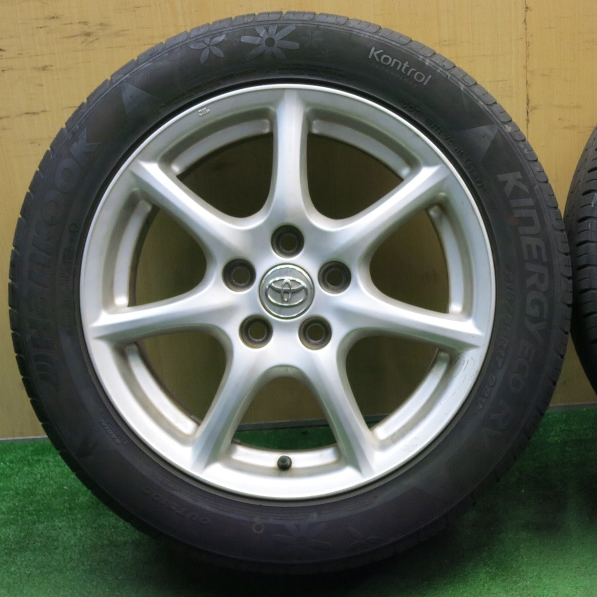 バリ溝！9分★トヨタ 50系 エスティマ 純正 215/55R17 ハンコック キナジー エコ RV 17インチ PCD114.3/5H★5050411NJノ
