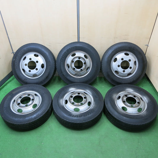 [送料無料] バリ溝！21年！8.5分★トラック タイヤ 205/85R16 117/115N ブリヂストン デュラビス R207 TOPY スチール ホイール 16インチ★4102801ナノ